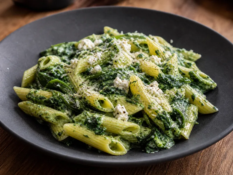 Danie Pasta ze szpinakiem