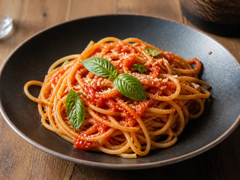Danie Spaghetti w sosie pomidorowym